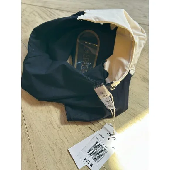 NWT L Space Anthropologie Black Cream Solstice Classic Bikini Bottom Sz S - Picture 9 of 13